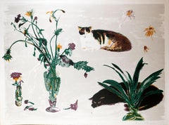 Katzen und Blumen