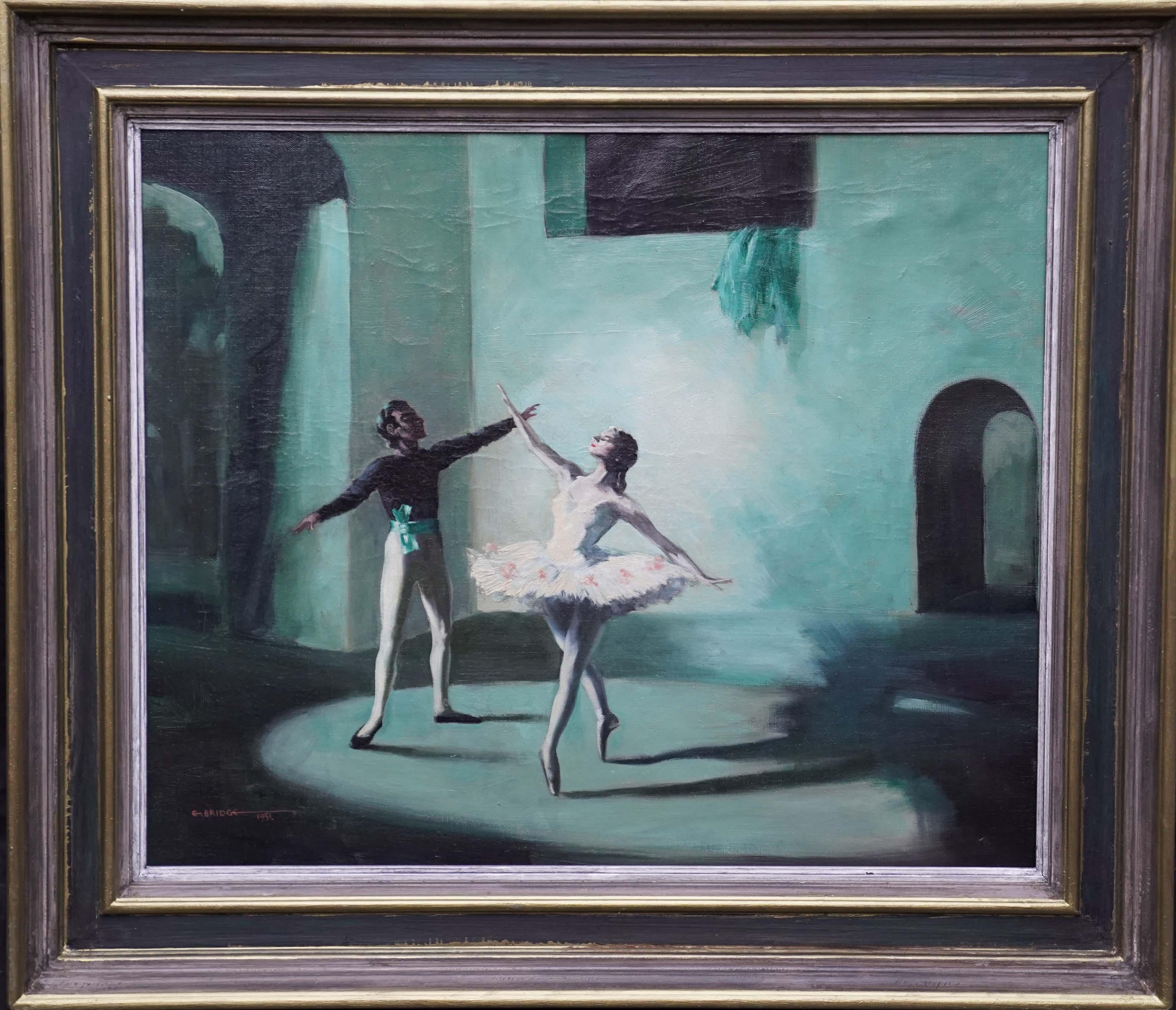 Ballerine Pas de Deux - Balletto britannico anni '50 ballerine arte pittura ad olio Danza in vendita 5