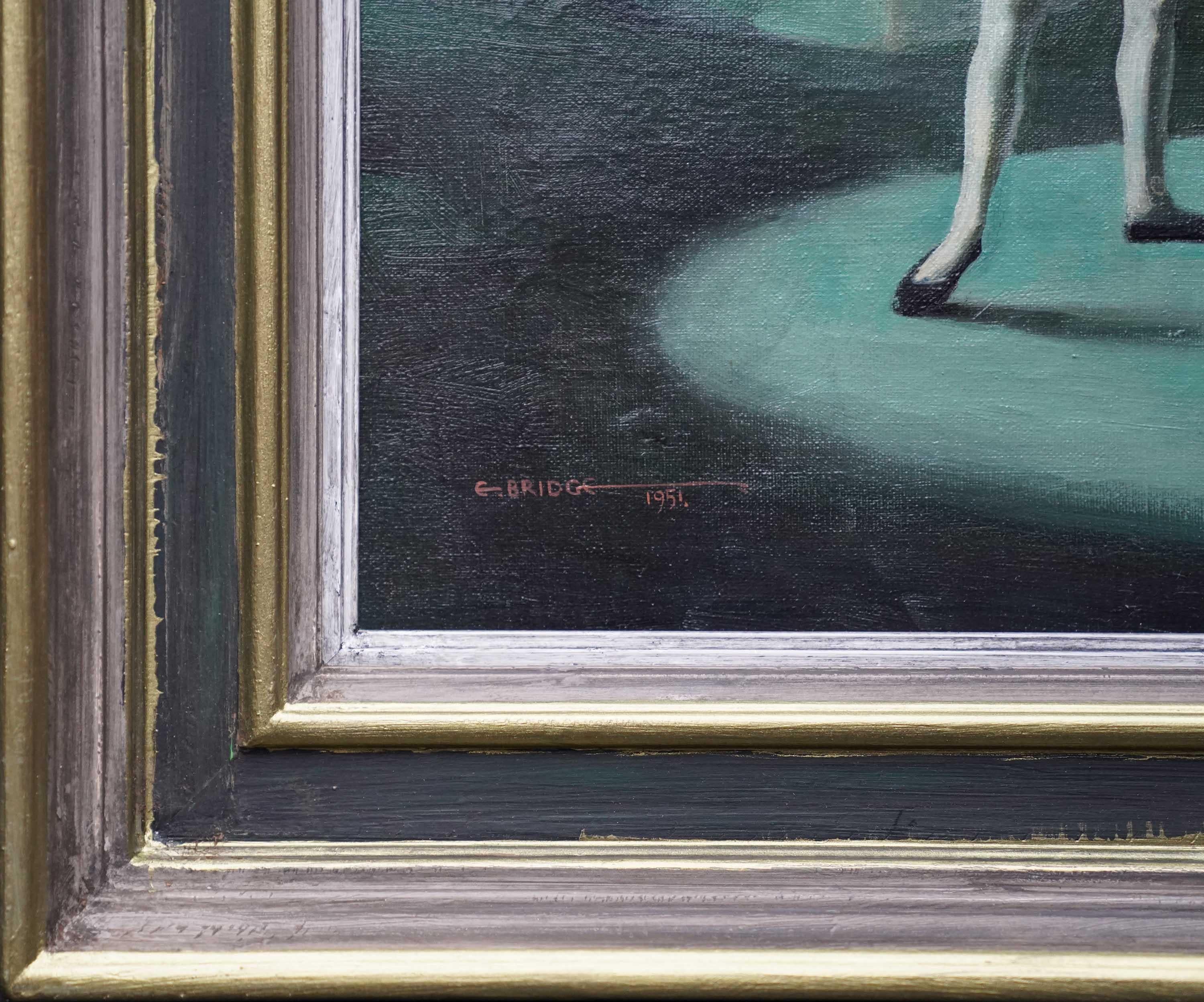 Ballerine Pas de Deux - Balletto britannico anni '50 ballerine arte pittura ad olio Danza in vendita 2
