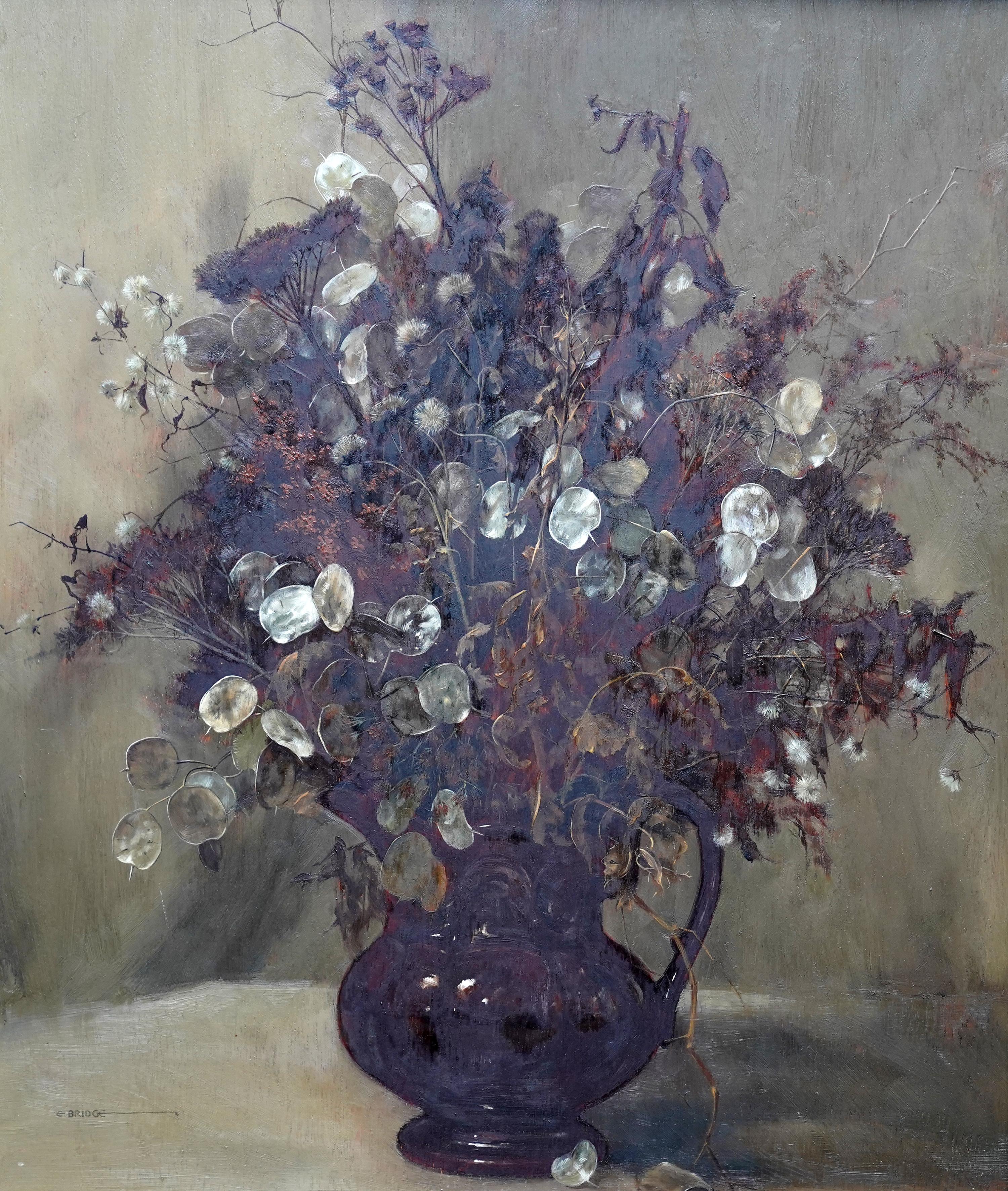 Floral Still Life Promise of Life - British fifties exh flower art oil painting For Sale 5