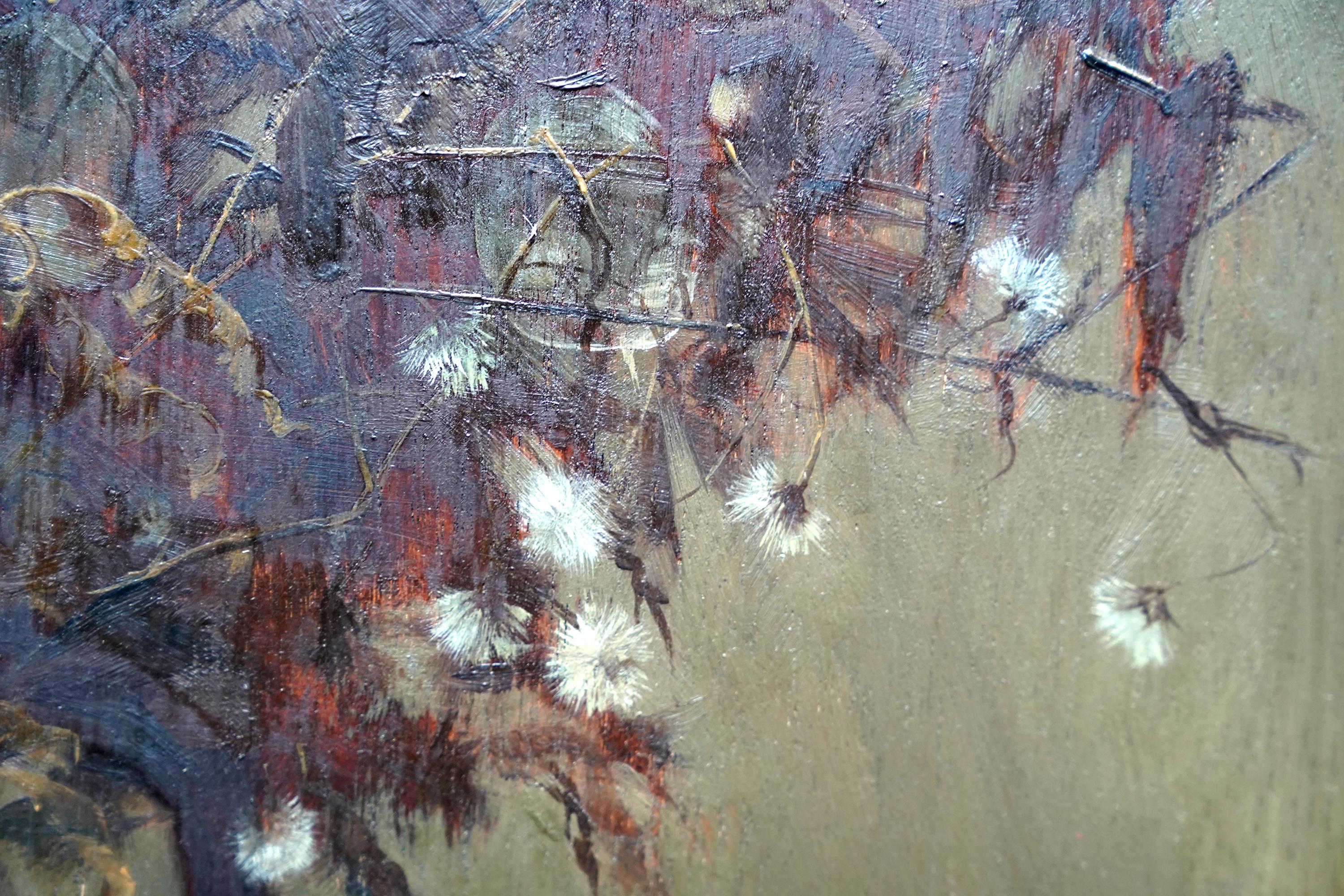 Floral Still Life Promise of Life - British fifties exh flower art oil painting For Sale 1