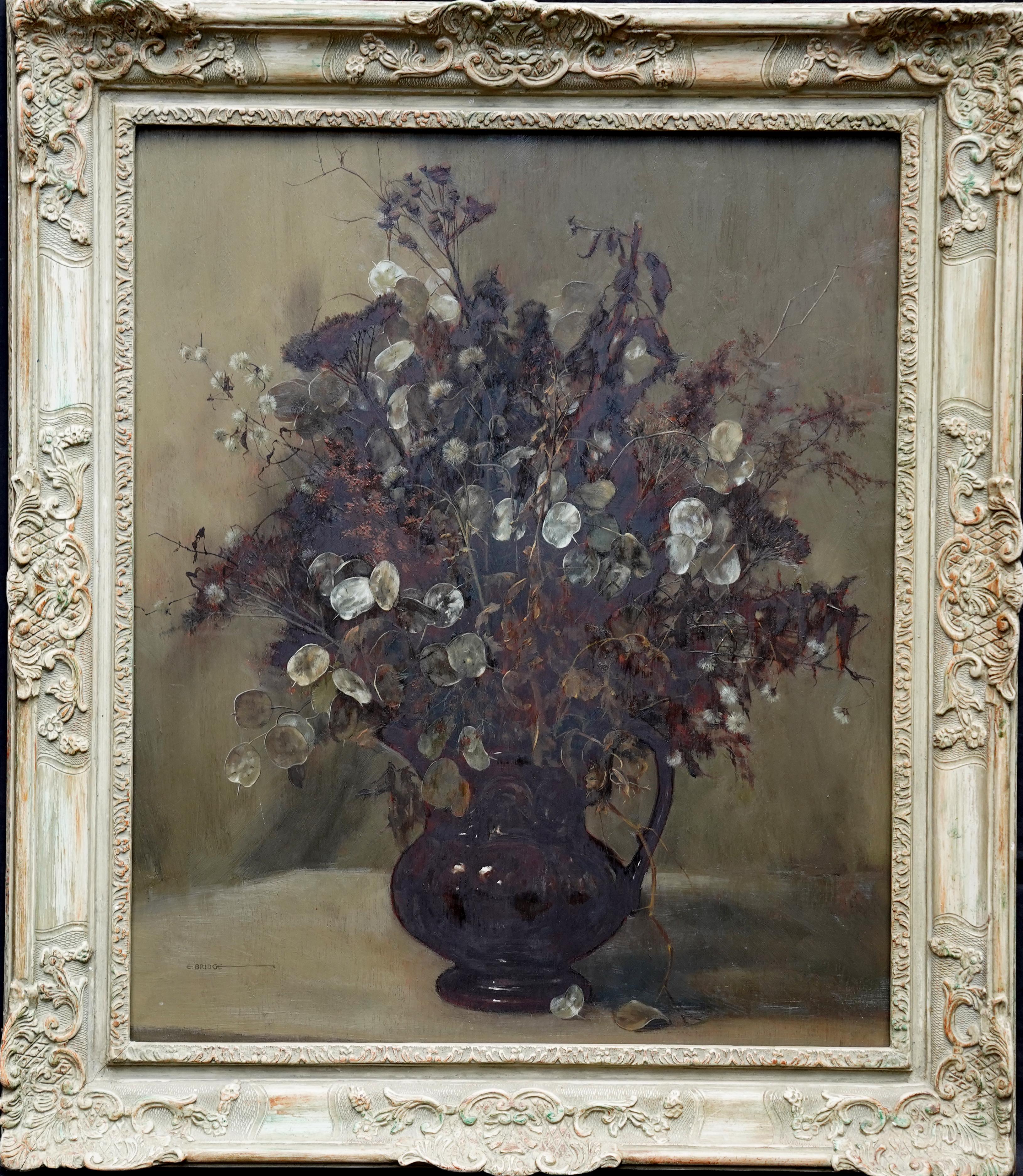 Elizabeth Bridge Still-Life Painting - Floral Still Life Promise of Life - British fifties exh flower art oil painting