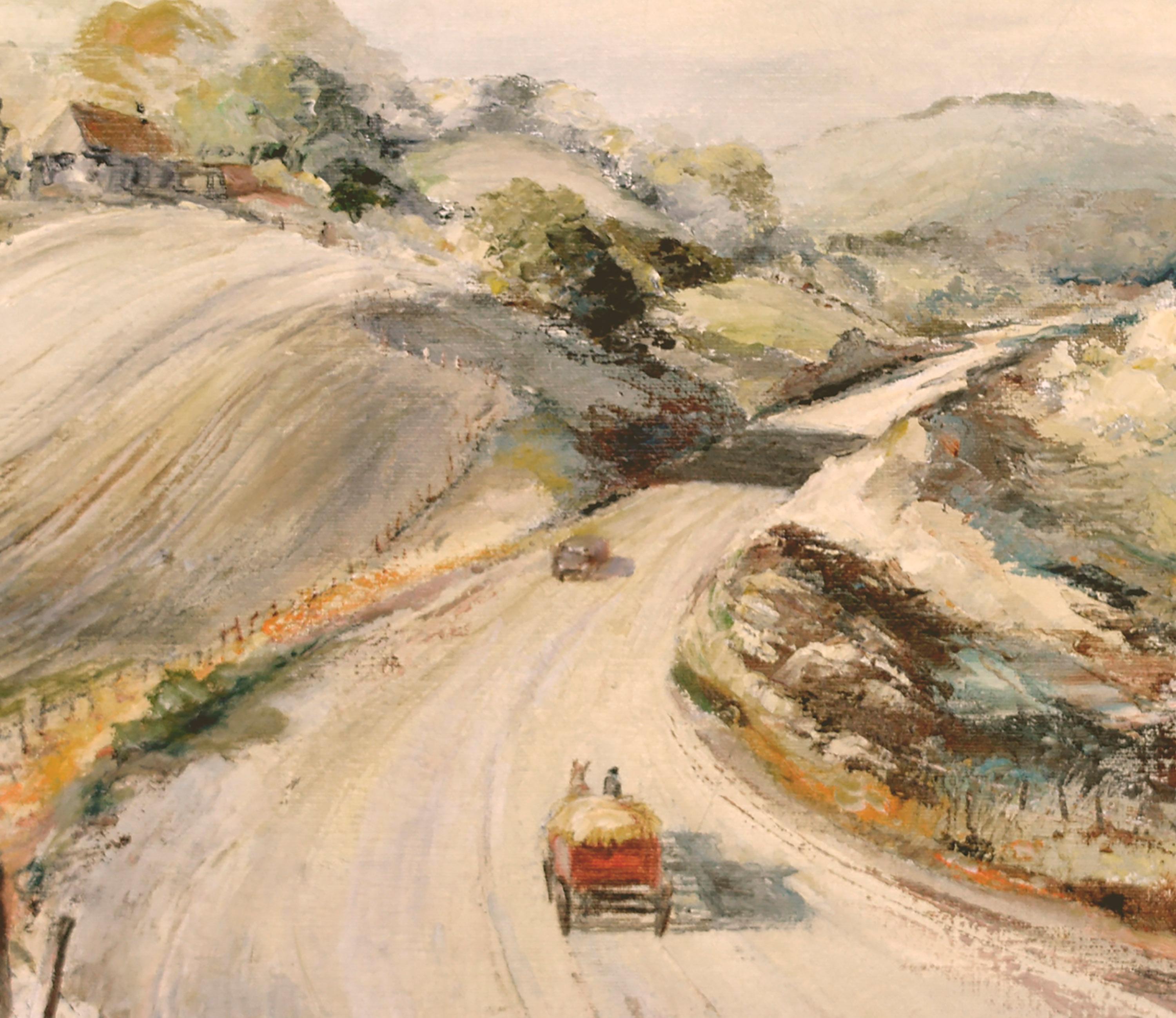 Paisaje de colinas californianas de mediados de siglo -- En una carretera de Gold Country - Painting impresionista estadounidense de Elizabeth Cassidy