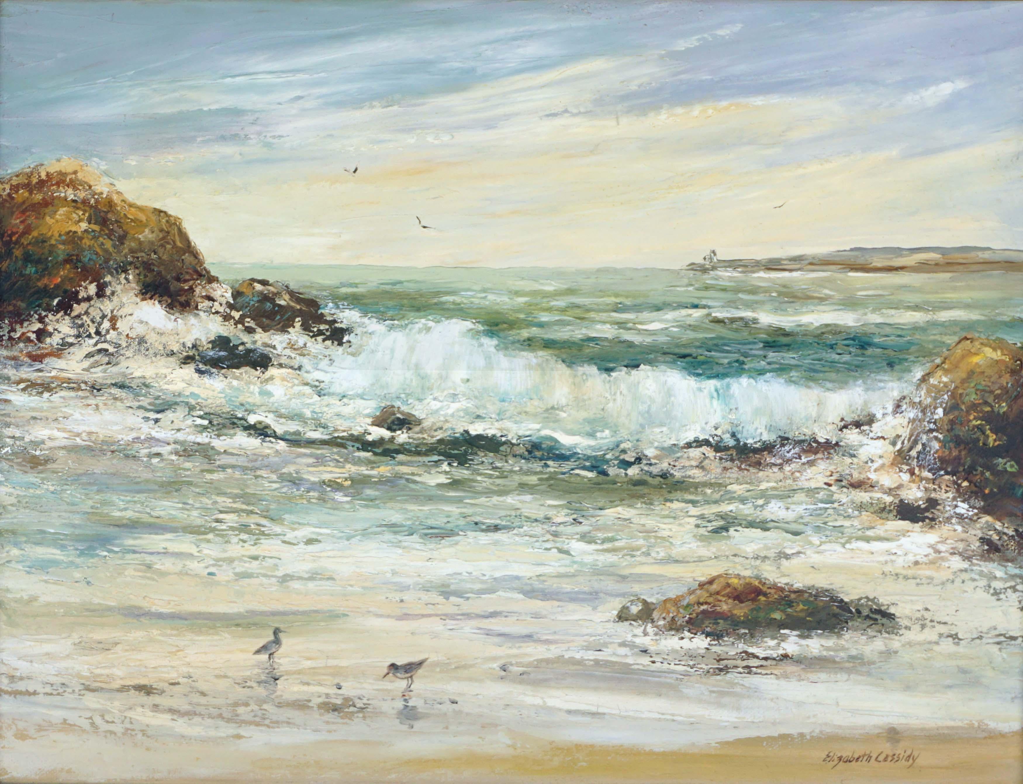 Mid Century Seascape -- Incoming Tide  - Painting by Elizabeth Cassidy