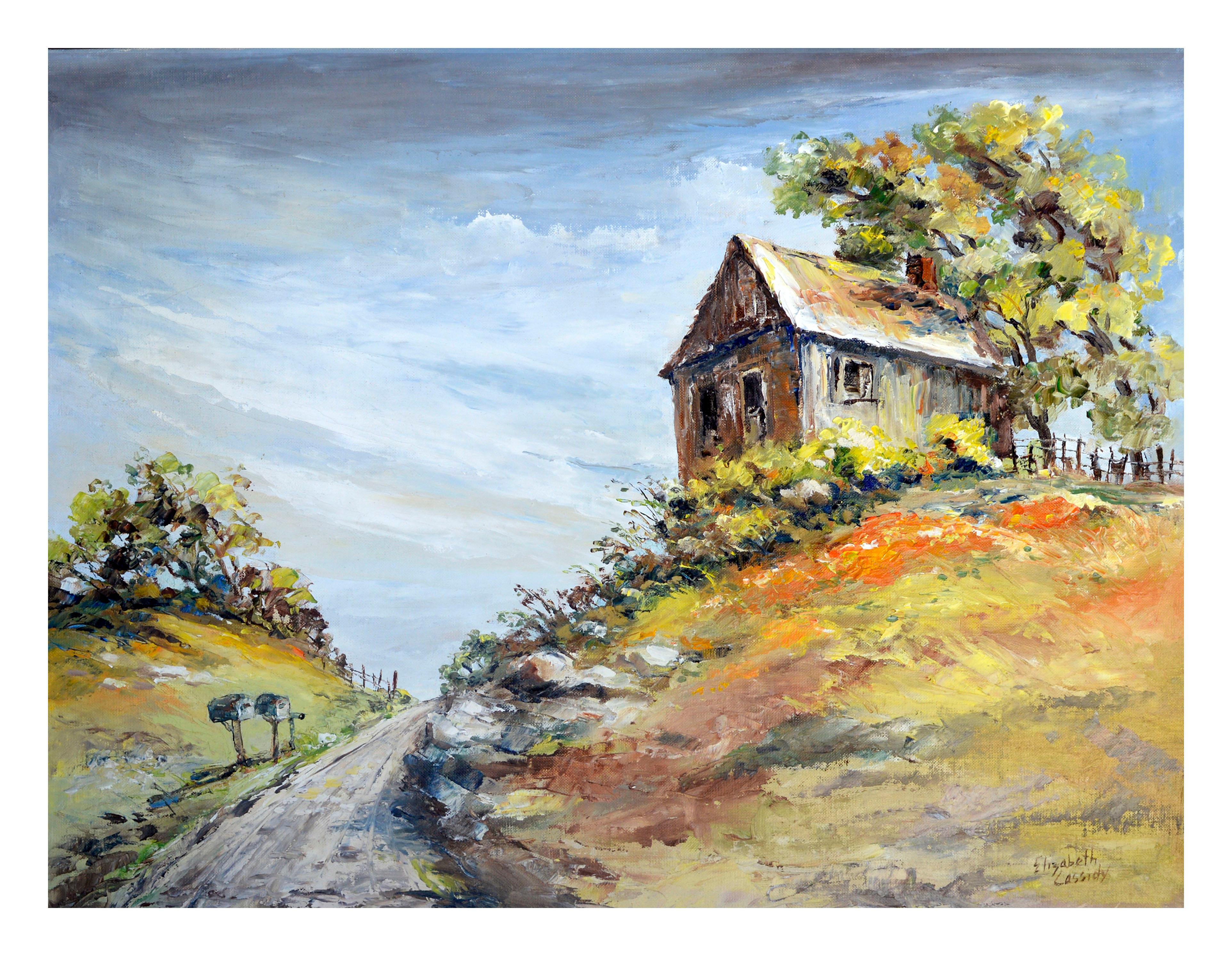 Country Road Landscape - Painting by Elizabeth Cassidy