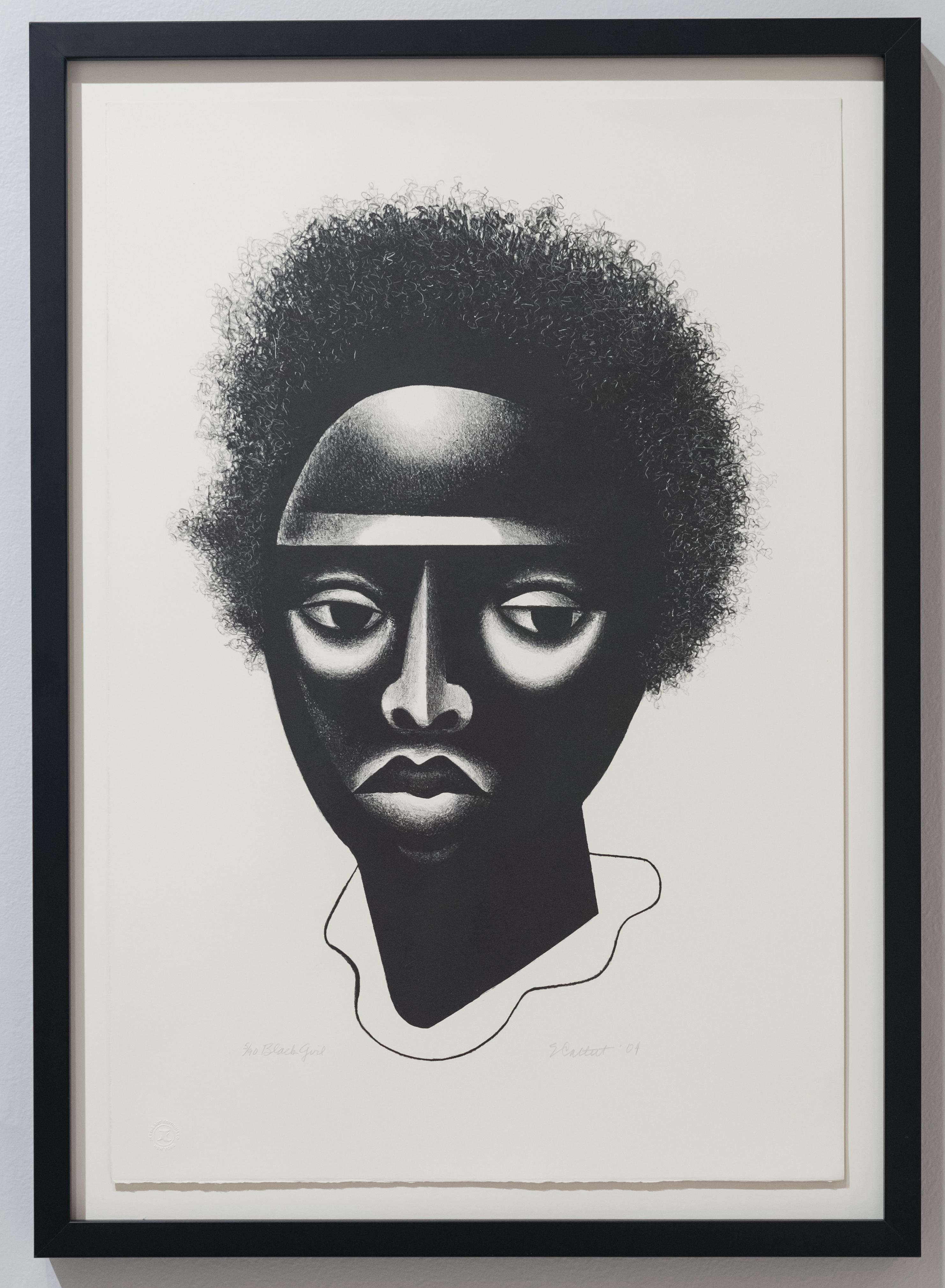 Elizabeth Catlett Black Girl For Sale At 1stdibs Drawing Of Black Girl With Afro Elizabeth