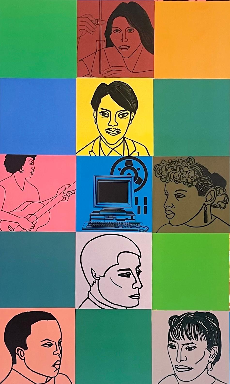 BRONX COMMUNITY COLLEGE Vintage Art Poster 1992, Ciencia Tecnología Educación - Print Contemporáneo de Elizabeth Catlett
