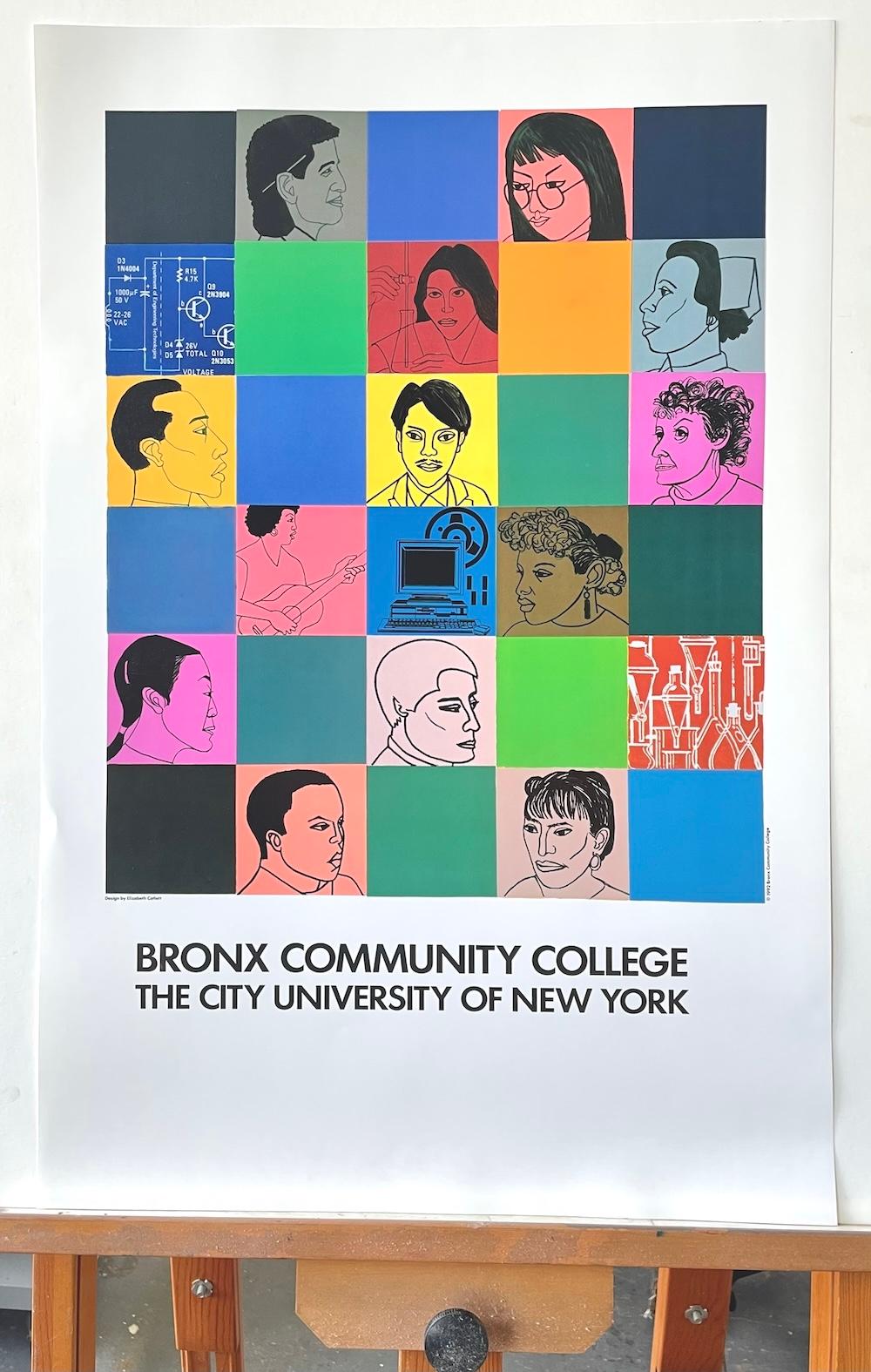 BRONX COMMUNITY COLLEGE Vintage Art Poster 1992, Ciencia Tecnología Educación en venta 3
