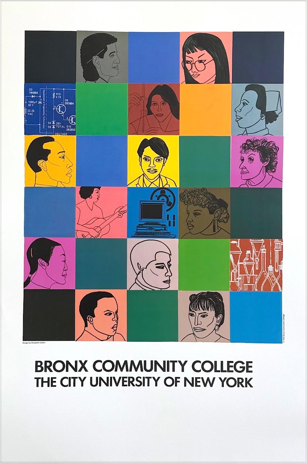 BRONX COMMUNITY COLLEGE Vintage-Kunstplakat 1992, Wissenschaftliche Technikerziehung im Angebot 3