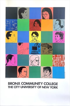 BRONX COMMUNITY COLLEGE Vintage Art Poster 1992, Science Technology Education