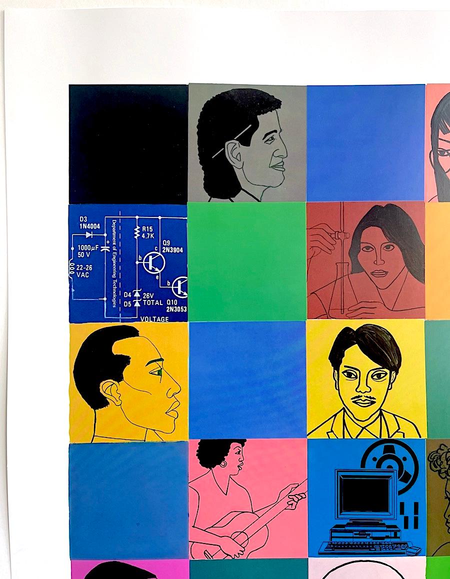 BRONX COMMUNITY COLLEGE Vintage Art Poster 1992, Ciencia Tecnología Educación - Portrait Print Beige de Elizabeth Catlett