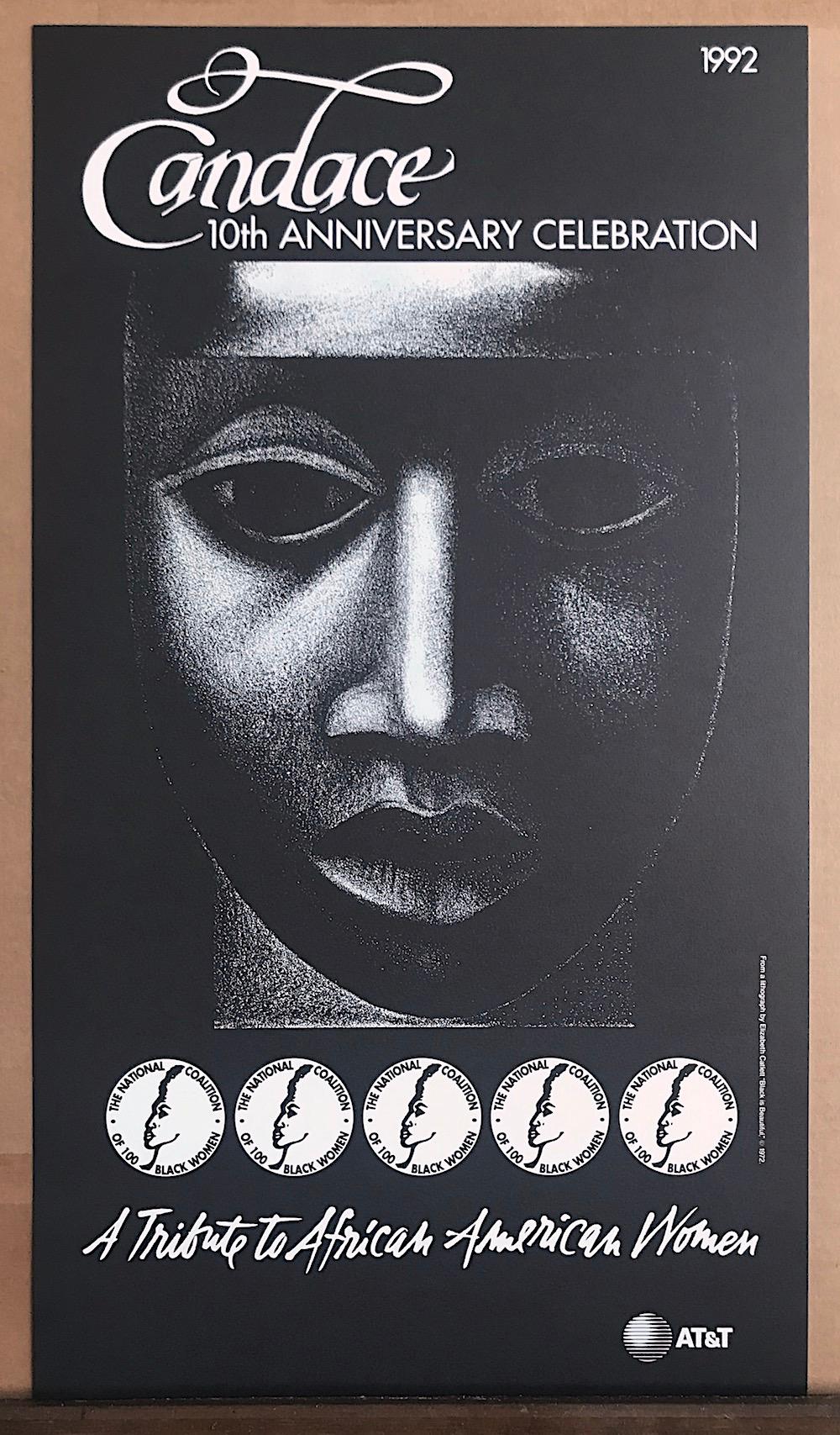 ELIZABETH CATLETT
Candace - 10th Anniversary Celebration 1992, A Tribute to African American Women
National Coalition of 100 Black Women, Commemorative Art Poster 

Year printed - 1992
Print size -  31.5 x 18 inches
Unsigned

CANDACE is a specially