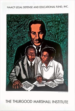 CRUSADERS FOR JUSTICE Commemorative Art Poster, Thurgood Marshall, Civil Rights