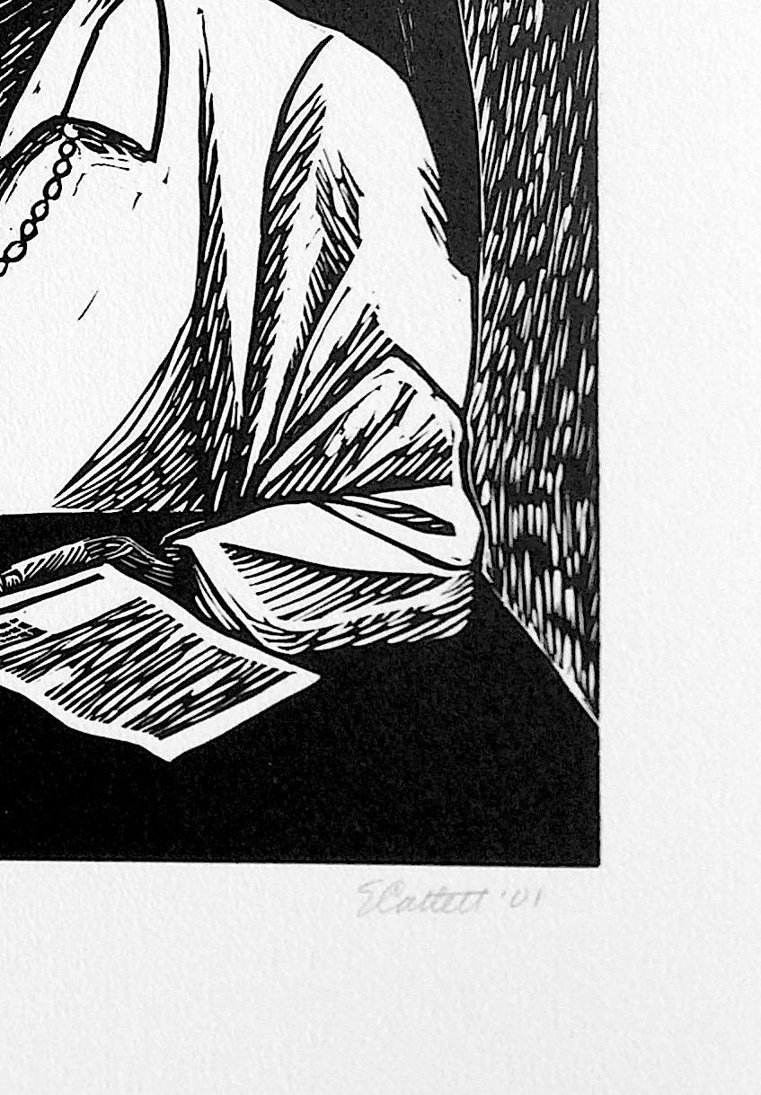 CRUSADORES POR LA JUSTICIA Retrato linograbado firmado, Thurgood Marshall, Derechos civiles - Portrait Print Negro de Elizabeth Catlett