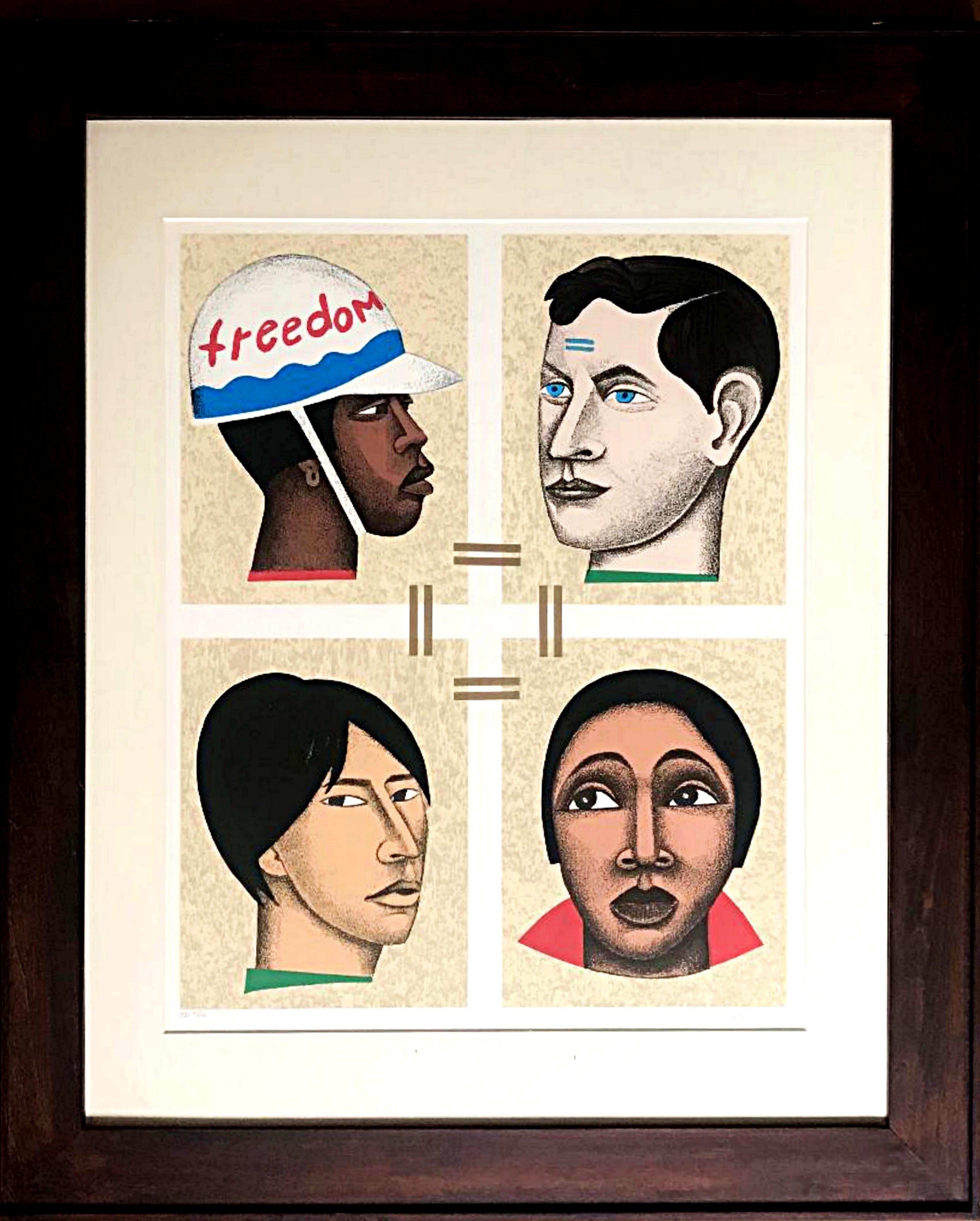 Freiheit oder Sklaverei, aus dem Portfolio von Paul Robeson – Print von Elizabeth Catlett