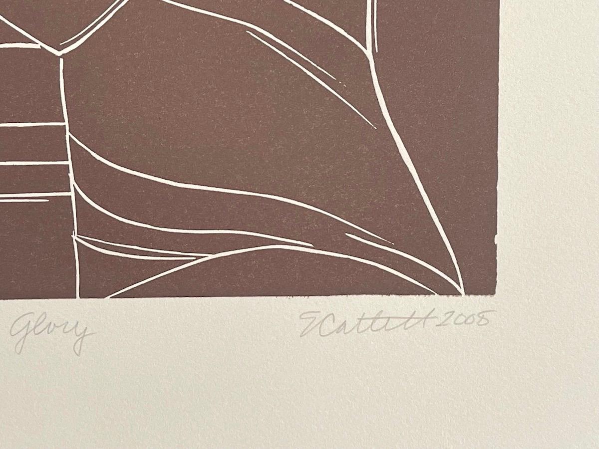 white line linocut