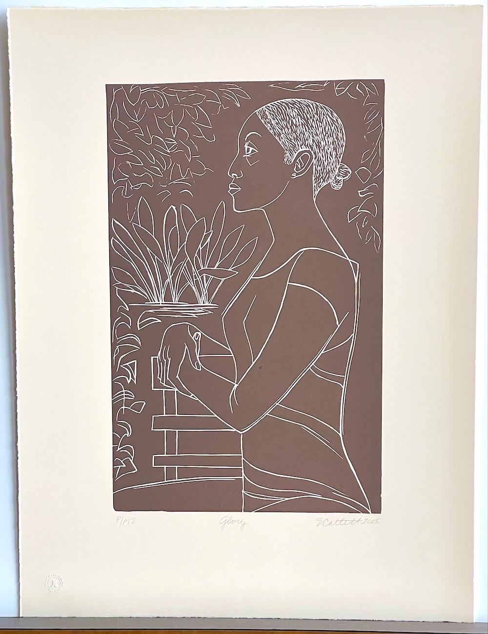 linoleum print portrait