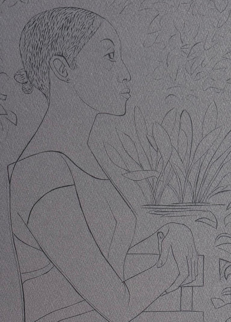 Elizabeth Catlett - GLORIA Linograbado firmado sobre arcos negros, Retrato  de mujer negra de perfil de pie en venta en 1stDibs España, image size:768x1073