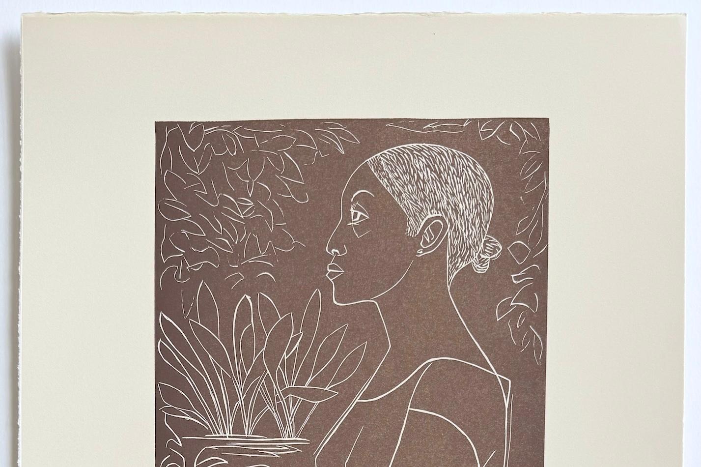 GLORIA es un grabado en relieve original en edición limitada realizado a mano por la artista, grabadora y escultora estadounidense y mexicana Elizabeth Catlett. GLORY se creó utilizando técnicas de grabado linográfico sobre papel de archivo Pescia