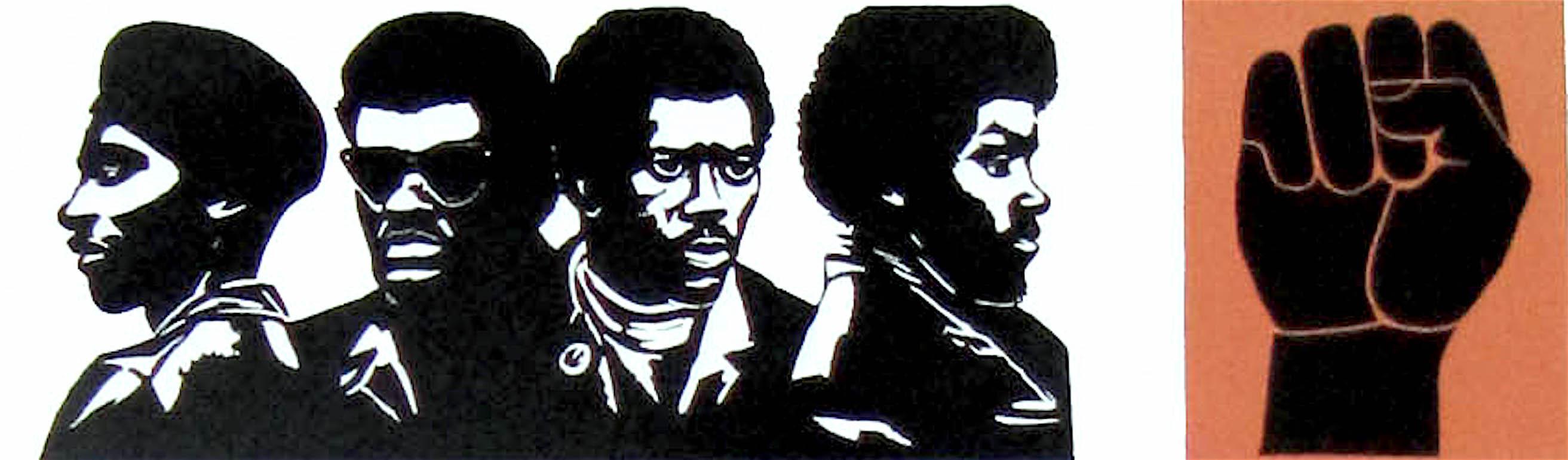 OMAGGIO AI PANTHERS Ritratto litografico firmato Movimento del Potere Nero, Attivismo - Print Contemporaneo di Elizabeth Catlett