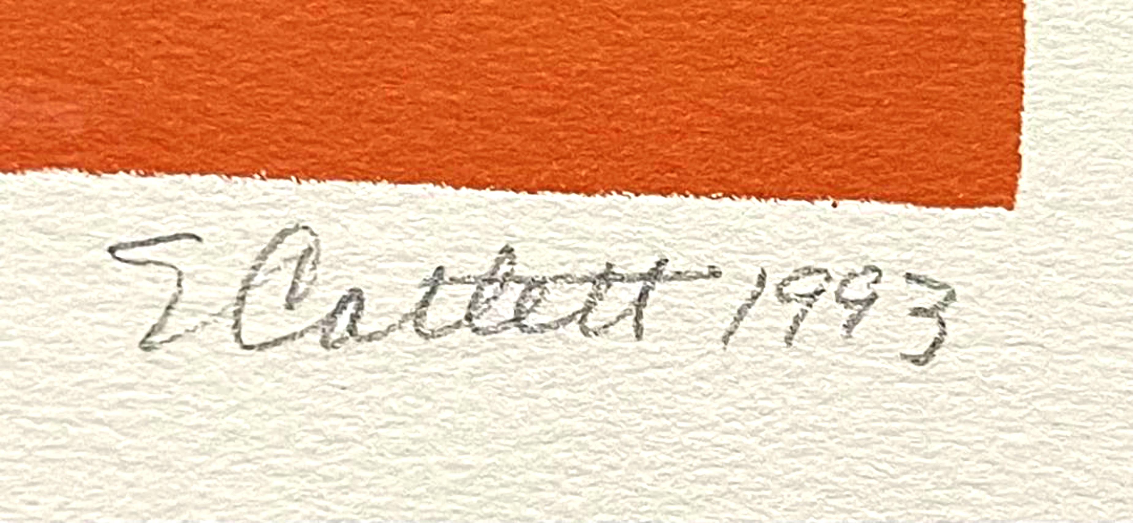 Homage to the Panthers, signierte/n Lithographie, ausgestellt in der Art Students League, gerahmt (Realismus), Print, von Elizabeth Catlett