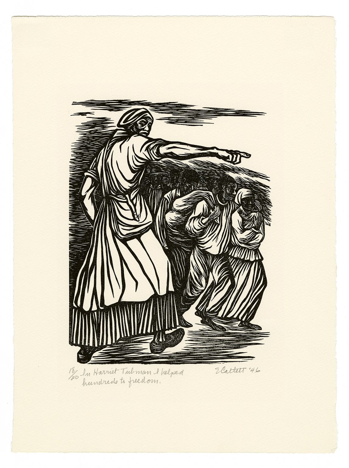 I’m Harriet Tubman I helped hundreds to freedom - Print by Elizabeth Catlett