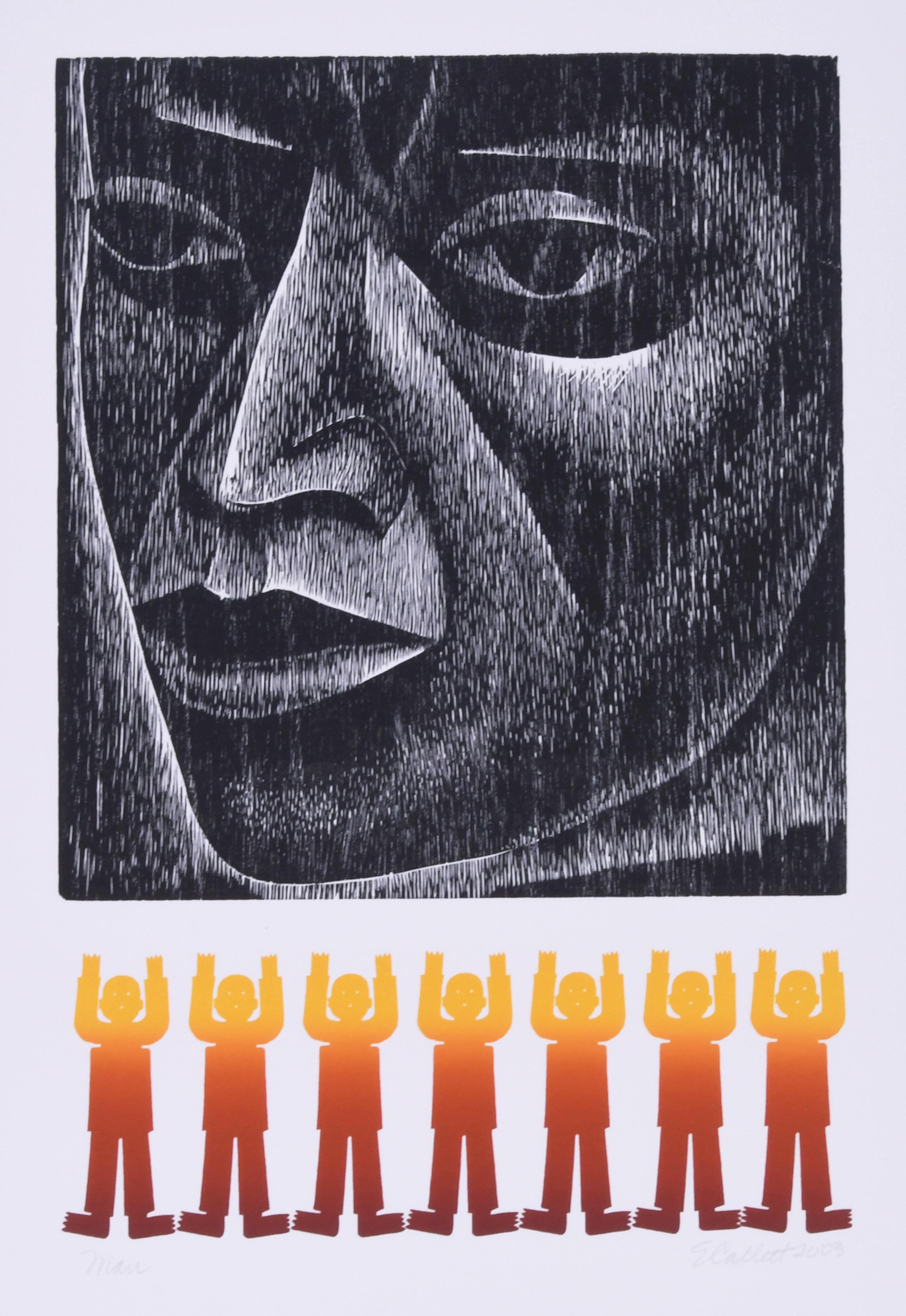 Elizabeth Catlett Figurative Print - Man