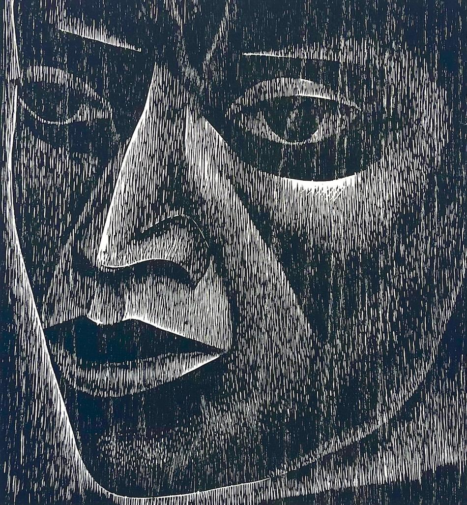MAN è una stampa originale a rilievo, tirata a mano e in edizione limitata, realizzata con tecniche di stampa xilografiche e serigrafiche su carta bianca d'archivio pesante, 100% priva di acidi. Firmato a matita, intitolato e datato a matita sul