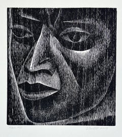 MAN Signed Woodcut Print, Trial Proof, Black Ink on White Paper, 2003