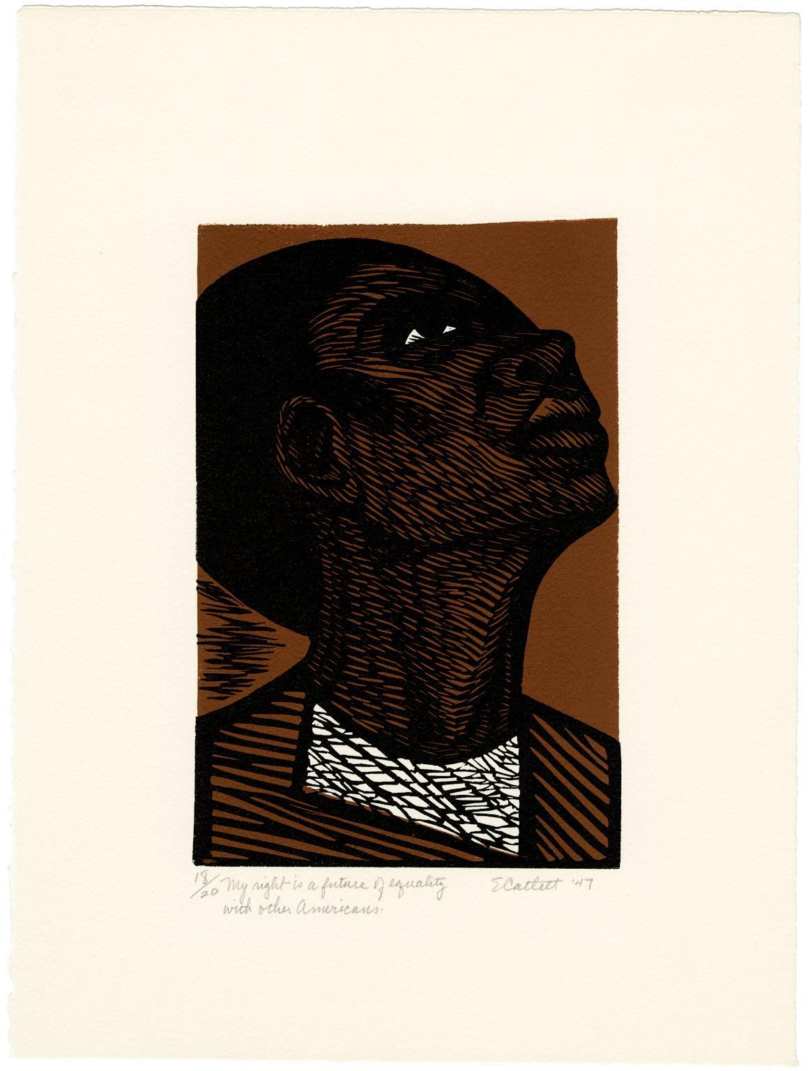My right is a future of equality with other Americans - Print by Elizabeth Catlett