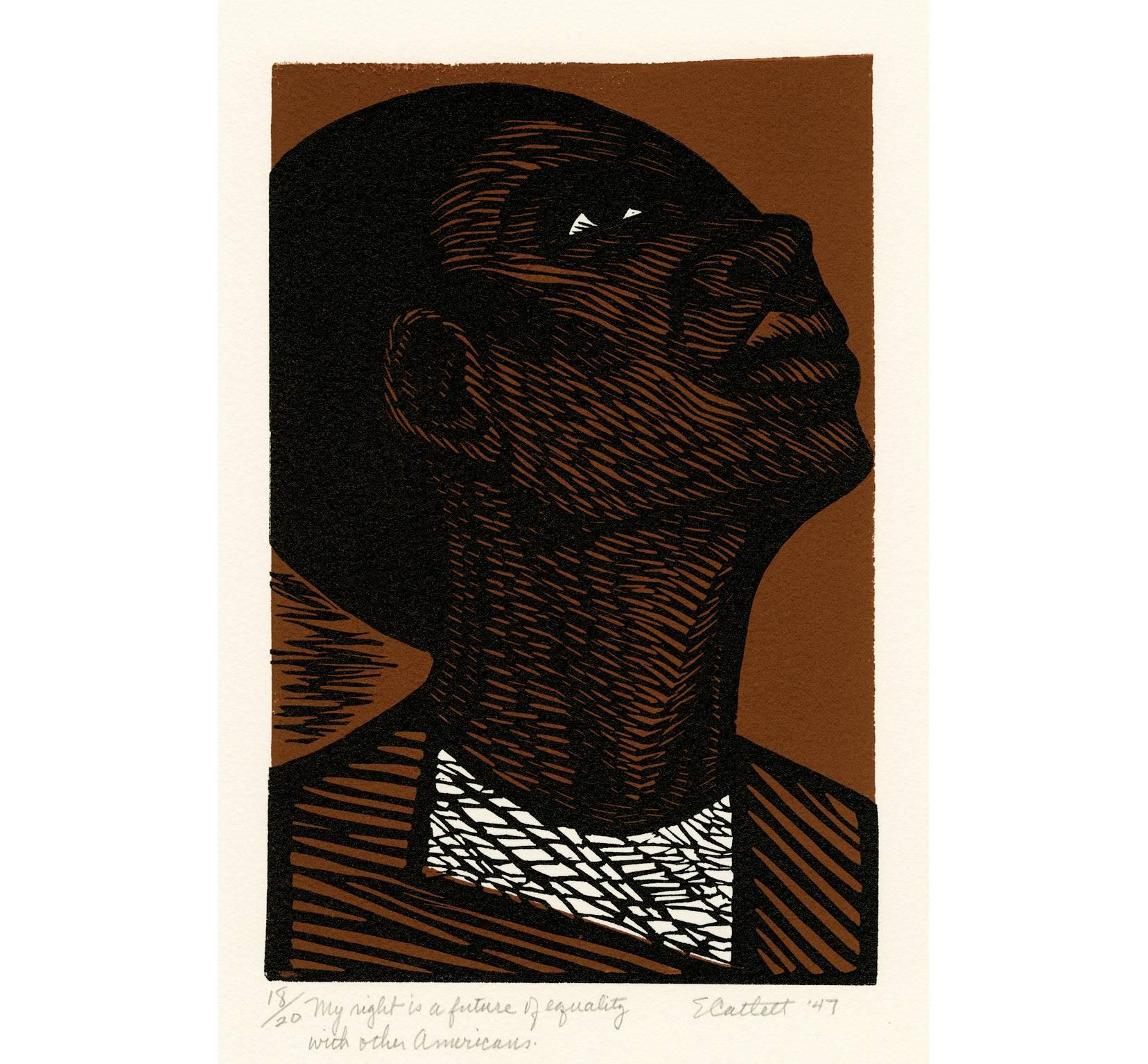 Elizabeth Catlett Portrait Print - My right is a future of equality with other Americans