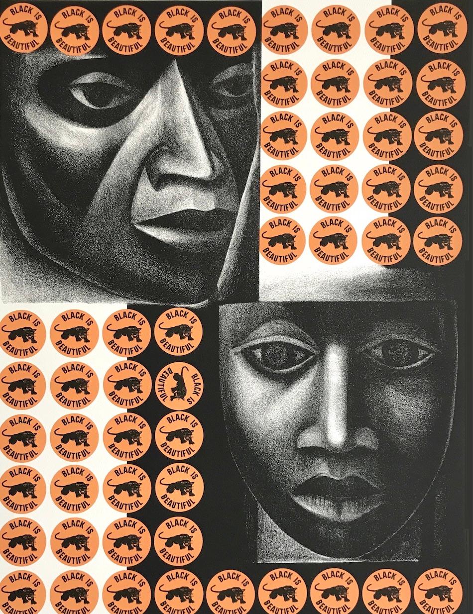NEGRO ES BELLO II Signed Lithograph, Black Is Beautiful, Black Power Movement - Print by Elizabeth Catlett