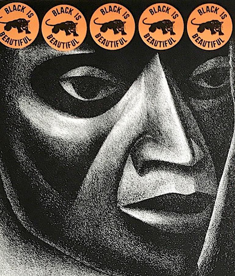 NEGRO ES BELLO II Signed Lithograph, Black Is Beautiful, Black Power Movement - White Animal Print by Elizabeth Catlett