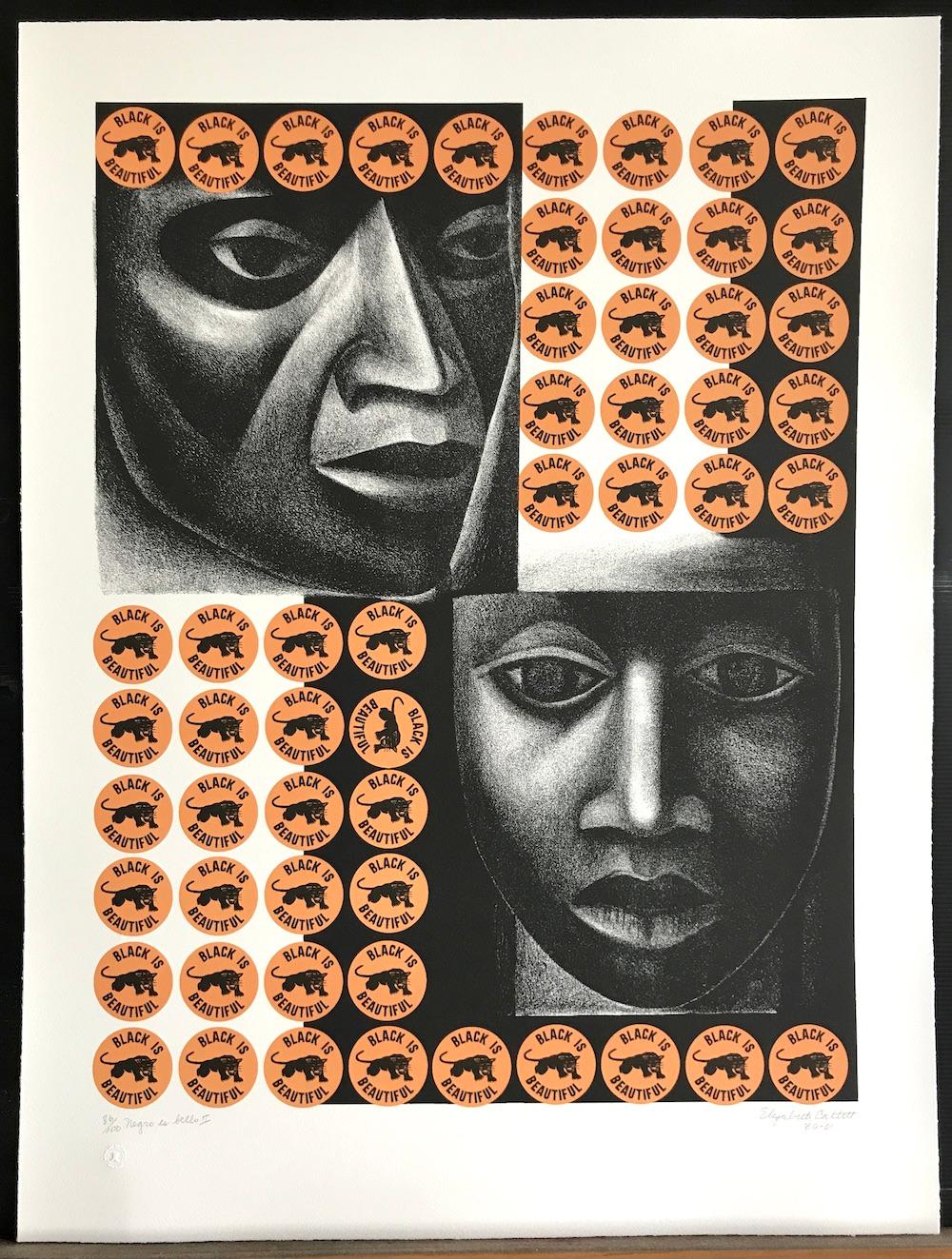 NEGRO ES BELLO II Signed Lithograph, Black Is Beautiful, Black Power Movement For Sale 3