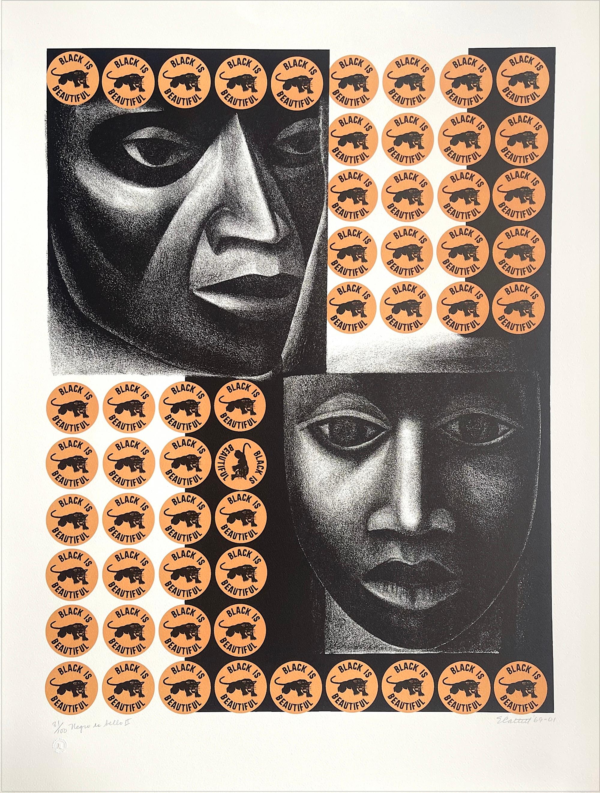 NEGRO ES BELLO II Litografía firmada, Black Is Beautiful, Movimiento del Poder Negro