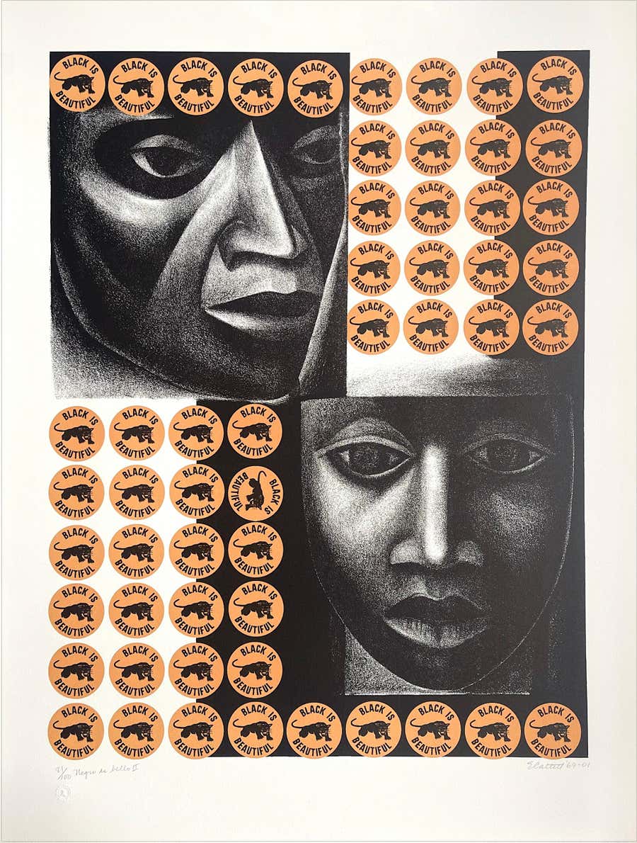 NEGRO ES BELLO II Signed Lithograph, Black Is Beautiful, Black Power Movement