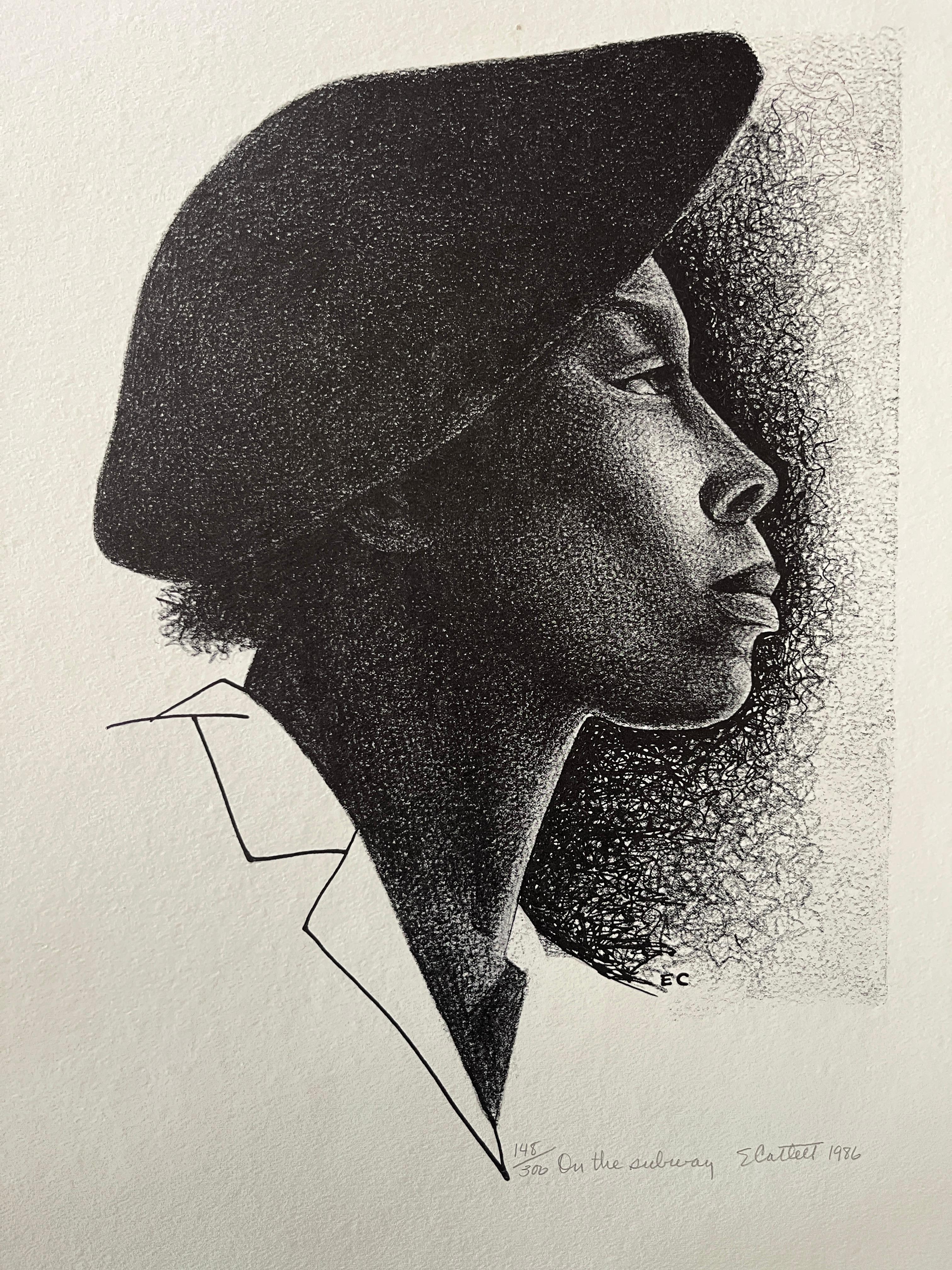 Elizabeth Catlett Portrait Print - On The Subway
