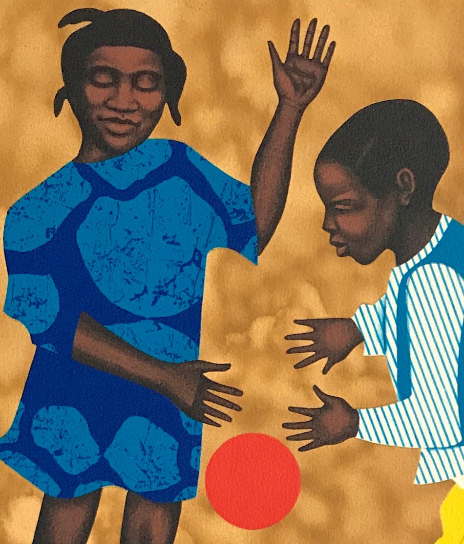 Litografia firmata PLAYMATES, Per il mio popolo di Margaret Walker, Bambini neri - Print Contemporaneo di Elizabeth Catlett