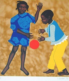 PLAYMATES Signed Lithograph, For My People by Margaret Walker, Black Children