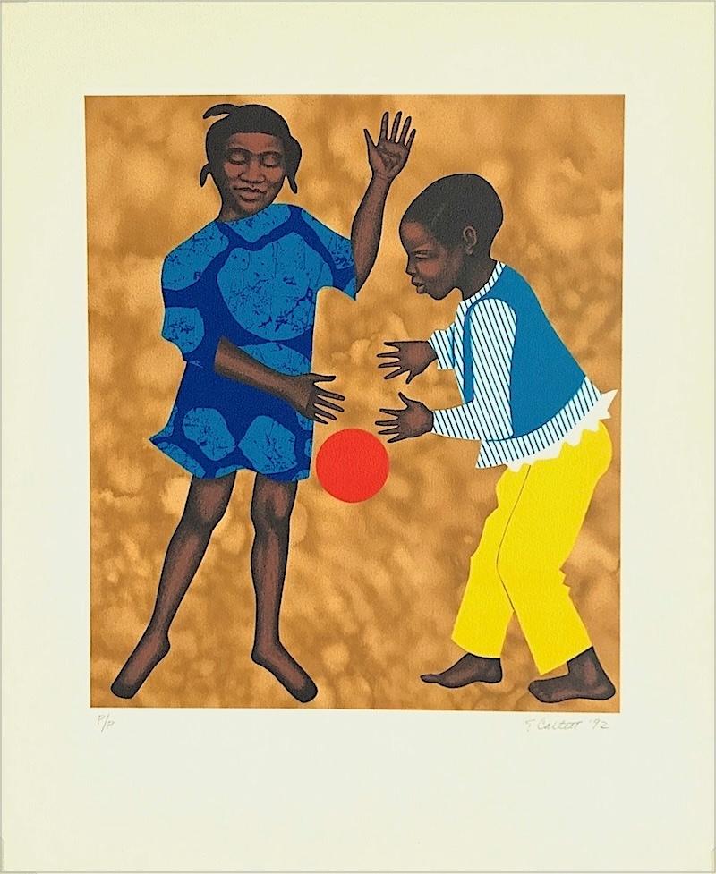 Litografia firmata PLAYMATES, Per il mio popolo di Margaret Walker, Bambini neri in vendita 3
