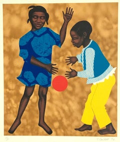 PLAYMATES Signed Lithograph, For My People by Margaret Walker, Black Children