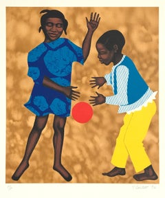 PLAYMATES Signierte Lithographie „For My People“ von Margaret Walker, Schwarze Kinder, PLAYMATES