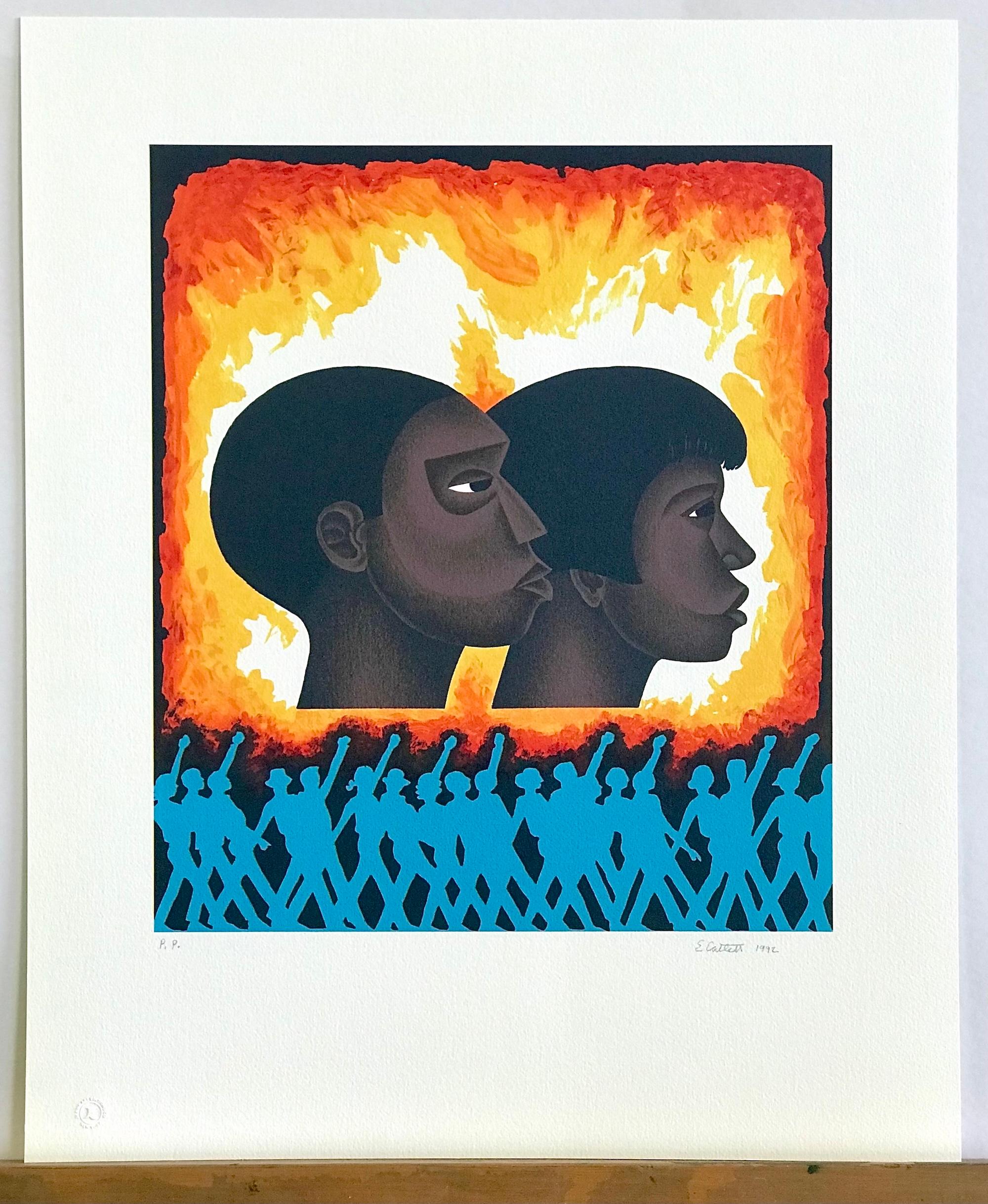 SECOND GENERATION Signed Lithograph, For My People by Margaret Walker, Protest For Sale 4