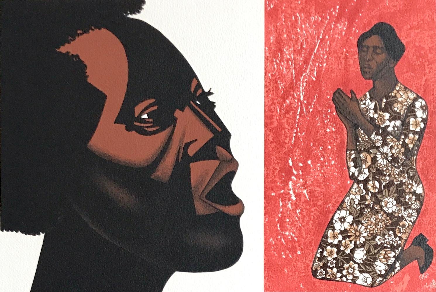 SINGING THEIR SONGS è una litografia in edizione limitata disegnata a mano e stampata con i metodi tradizionali della litografia manuale su carta Arches d'archivio, 100% priva di acidi, creata dall'acclamata artista afroamericana Elizabeth Catlett,