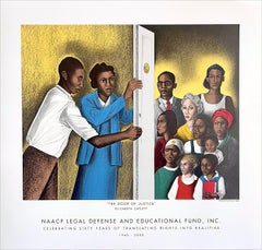 THE DOOR OF JUSTICE Rare Poster Edition Lithograph, Black Lawyers, People