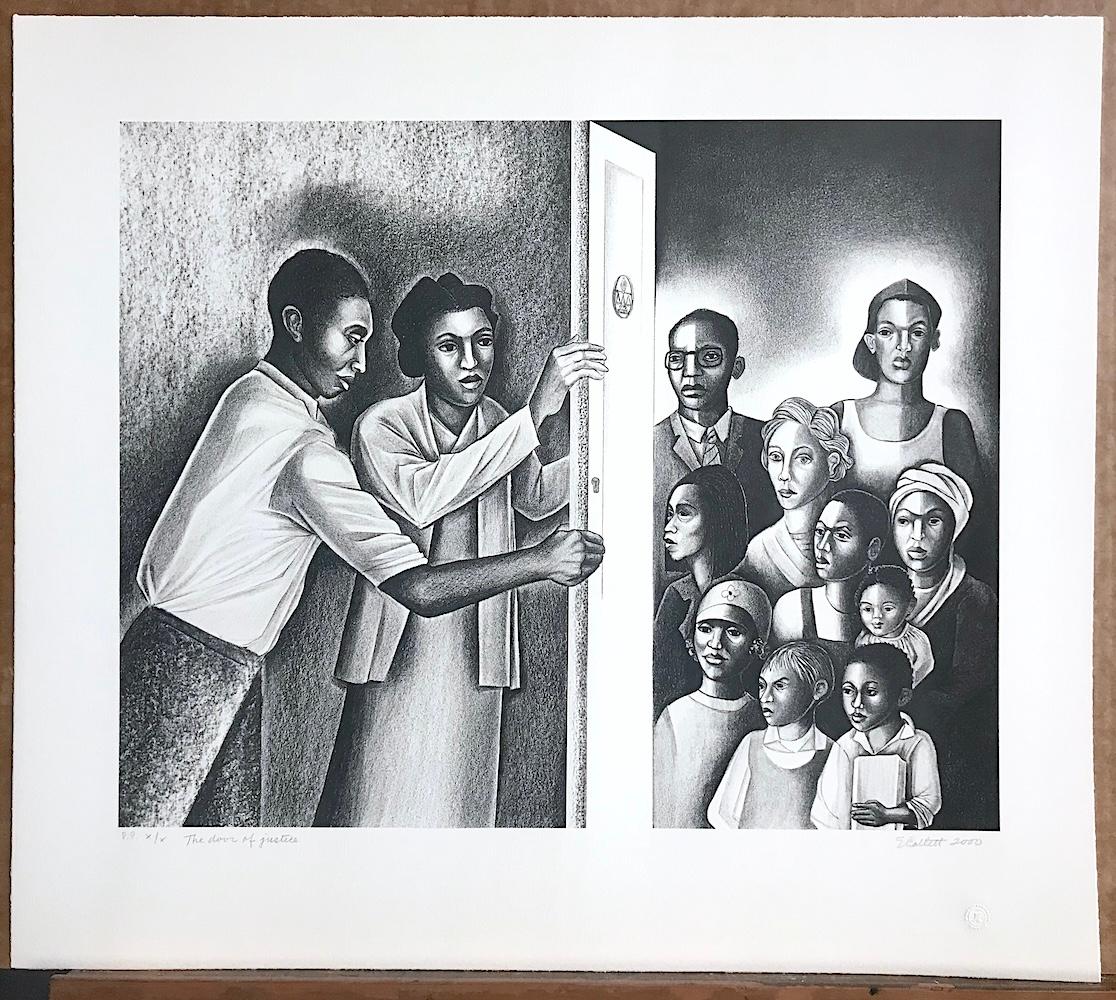 Lithographie signée THE DOOR OF JUSTICE, Black Lawyers Civil Rights Social Justice en vente 4