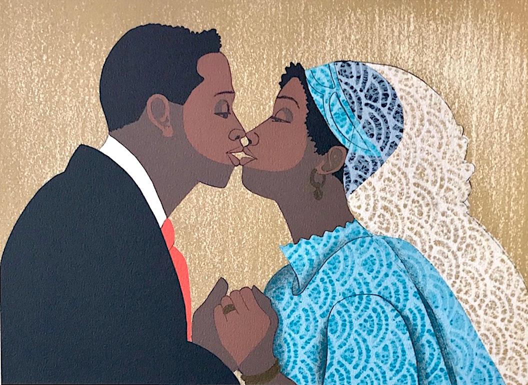 TO MARRY is an original hand drawn limited edition lithograph by the highly acclaimed African-American woman artist Elizabeth Catlett, master printmaker and sculptor best known for her depictions of the African-American experience. TO MARRY features