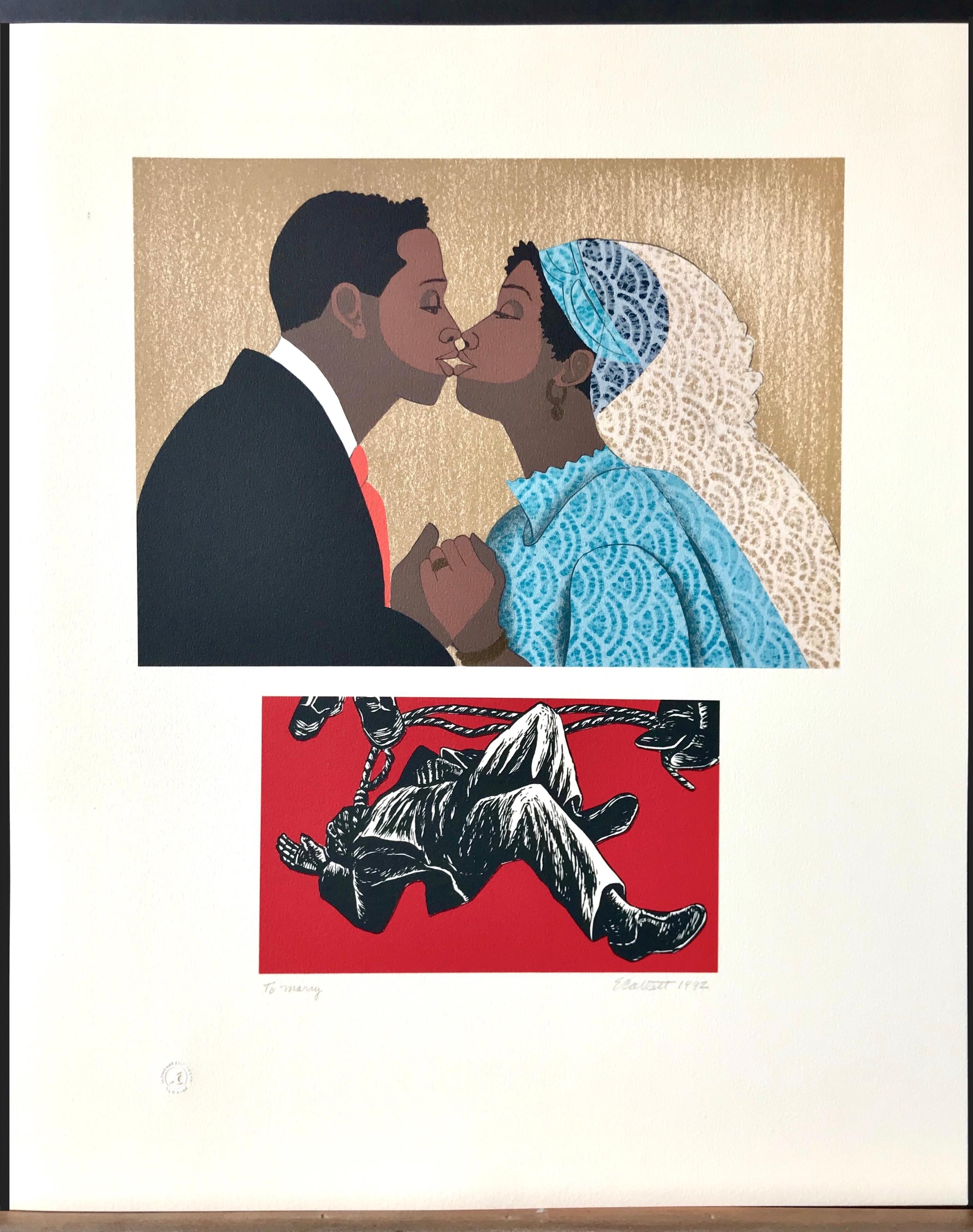 Lithographie signée TO MARRY, For My People par Margaret Walker, mariée et épouse en vente 4