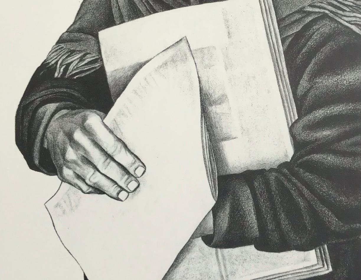 VENDEDORA DE PERIÓDICOS Litografía firmada, Mujer mexicana vendedora de periódicos en venta 2
