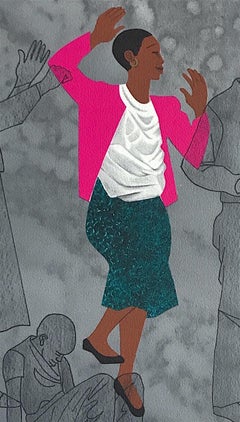 WALKING BLINDLY Signed Lithograph, Black Woman, For My People by Margaret Walker